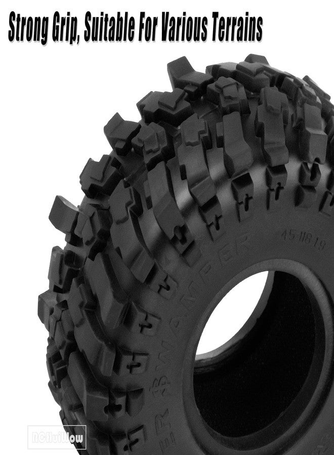 إطارات RCHuiWow مقاس 1.9 بوصة بتقنية Beadlock لسيارات التحكم عن بعد من نوع SCX10 وSCX10 II وSCX10 III وTRX4 وRed Cat GEN7 و8 RC 4WD بمقياس 1/10، إطارات مطاطية، 4 قطع - Image 4